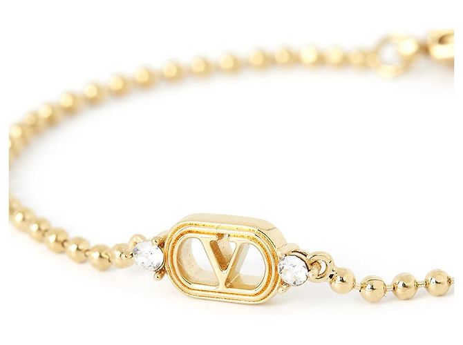 Valentino Bracciale a catena da donna con logo e dettaglio in cristallo - vista 4
