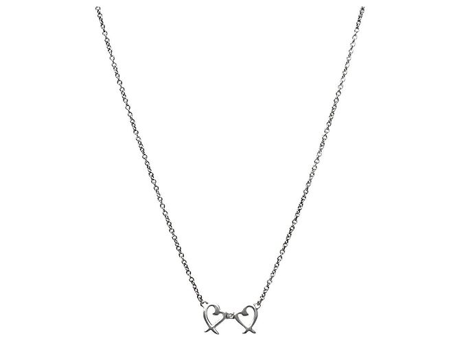 Tiffany & Co Double Loving Heart Silver Halskette - Ansicht 2