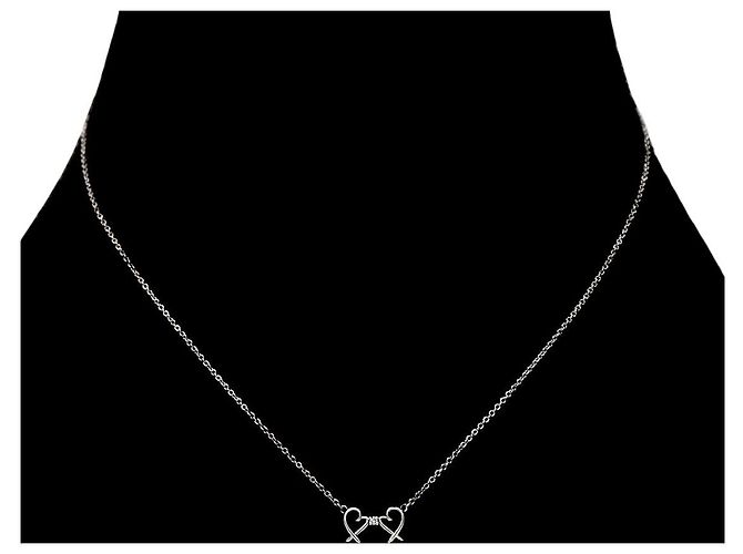 Tiffany & Co Double Loving Heart Silver Halskette - Ansicht 5