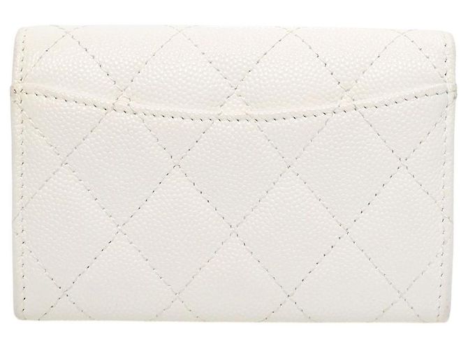 Chanel Tarjetero Classic de Caviar blanco - vista 3