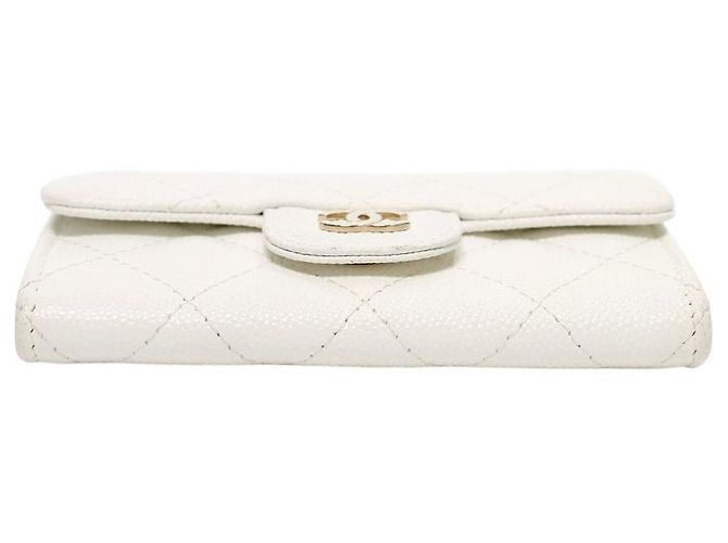 Chanel Tarjetero Classic de Caviar blanco - vista 4