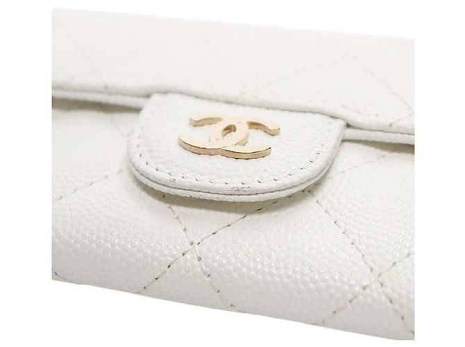 Chanel Tarjetero Classic de Caviar blanco - vista 6