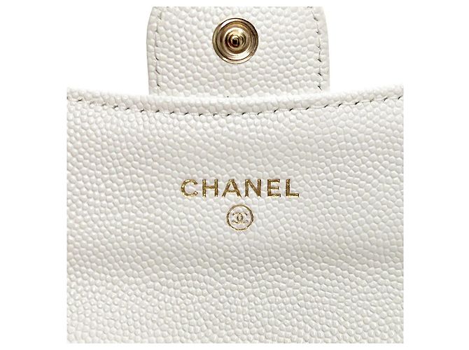 Chanel Tarjetero Classic de Caviar blanco - vista 8