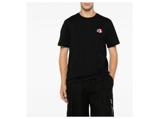 Moncler Logo Baumwoll-T-Shirt Schwarz - Ansicht 5