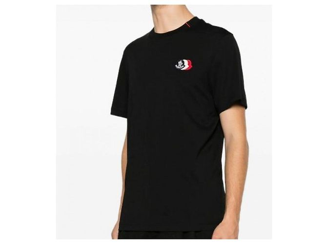 Moncler Logo Baumwoll-T-Shirt Schwarz - Ansicht 6