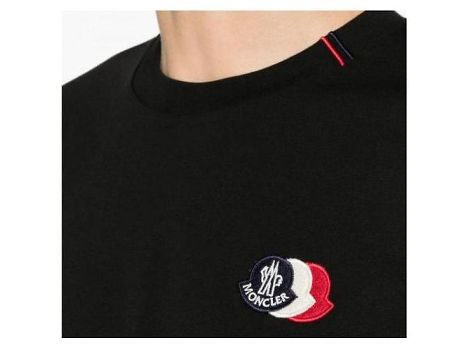 Moncler Logo Baumwoll-T-Shirt Schwarz - Ansicht 8