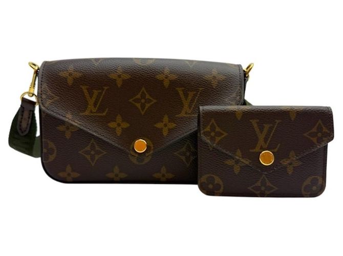 Louis Vuitton Strap and Go Marrone e Khaki Tela - vista 2