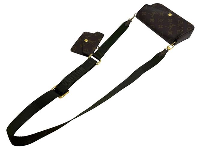 Louis Vuitton Strap and Go Marrone e Khaki Tela - vista 6