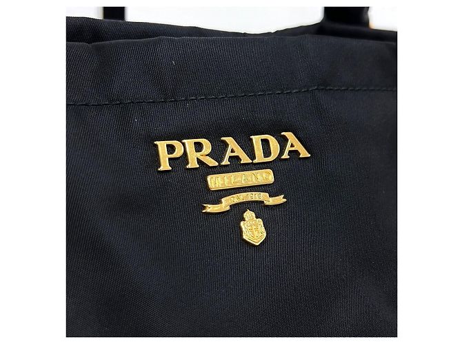 Prada Borsa tote a spalla in nylon nera - vista 5
