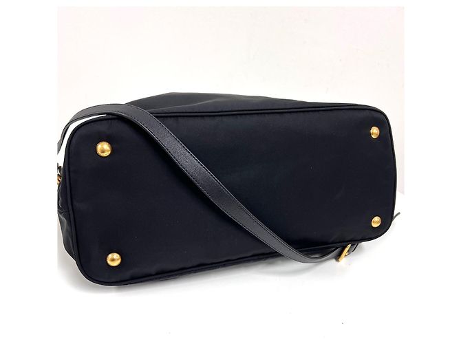 Prada Borsa tote a spalla in nylon nera - vista 9