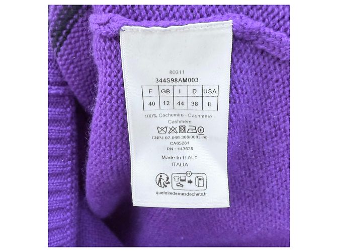 Dior Kaschmir-Strick mit Logo und kurzen Ärmeln Lila - Ansicht 6