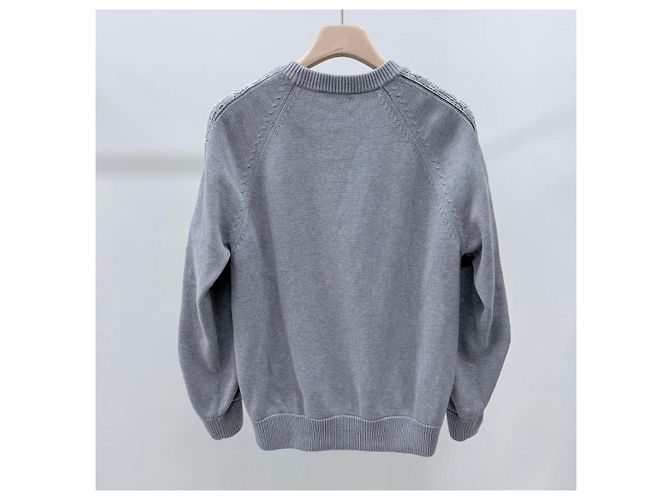 Dior Strickpullover mit Oblique-Einsatz Grau - Ansicht 4