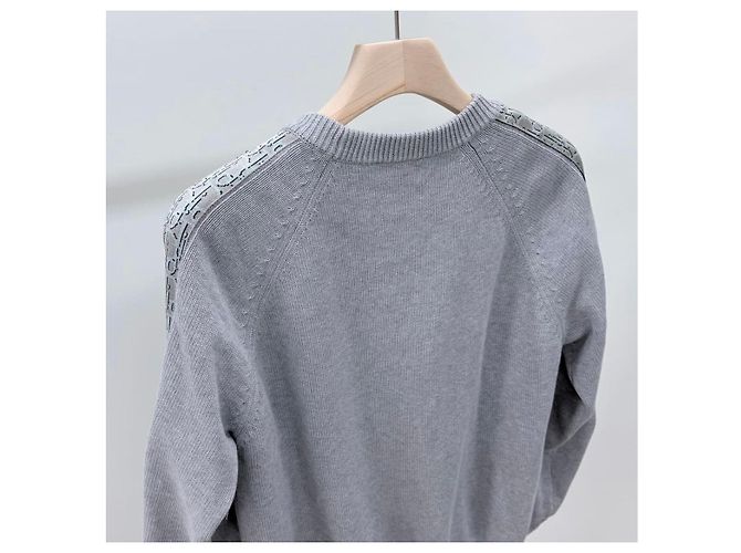 Dior Strickpullover mit Oblique-Einsatz Grau - Ansicht 5