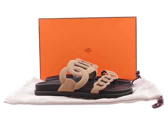 Sandali Hermès Extra Beige Gobi Capra Scamosciata - vista 12