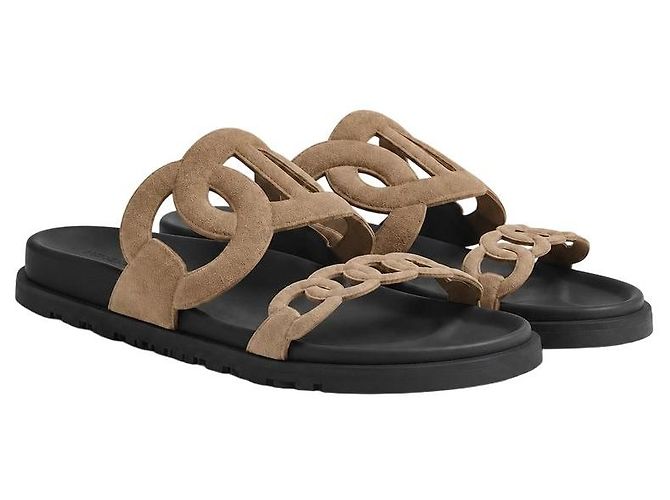 Sandali Hermès Extra Beige Gobi Capra Scamosciata - vista 2