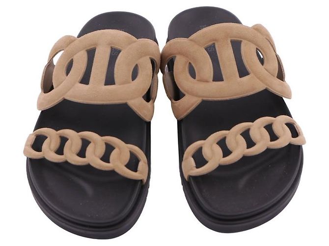 Sandali Hermès Extra Beige Gobi Capra Scamosciata - vista 7
