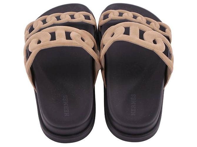 Sandali Hermès Extra Beige Gobi Capra Scamosciata - vista 9