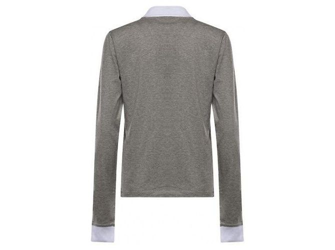 Miu Miu Jersey Poloshirt Grau Weiß - Ansicht 6