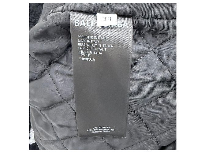 Balenciaga Oversized Shearling Fleece Jacke mit Multi-Logo - Ansicht 6