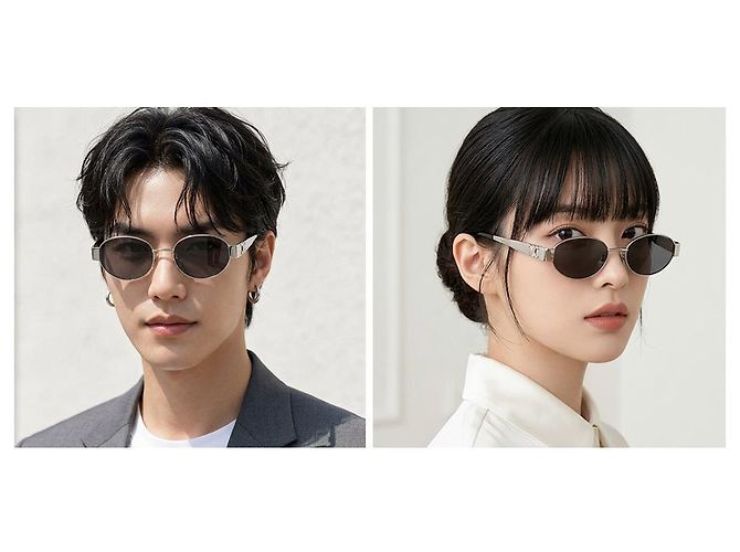 Céline Triomphe Metall Sonnenbrille Luxus Oval Silber Mode - Ansicht 4