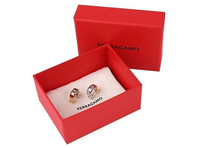 Orecchini Salvatore Ferragamo Gancini Oro Argento - vista 9