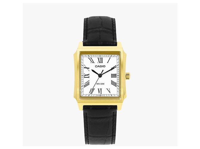 Casio Analog Square Vintage Retro Leather Watch - view 2