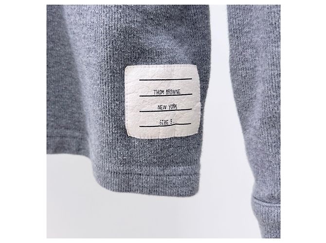 Thom Browne Strickhemdjacke aus Baumwolle Grey - Ansicht 6