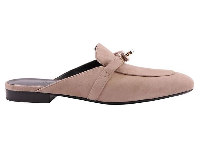 Mule Hermès Oz in scamosciato di capra beige - vista 11