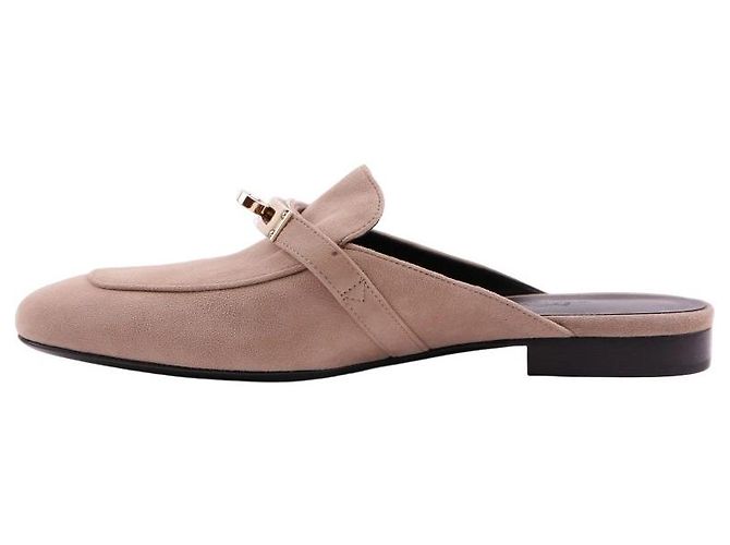 Mule Hermès Oz in scamosciato di capra beige - vista 12