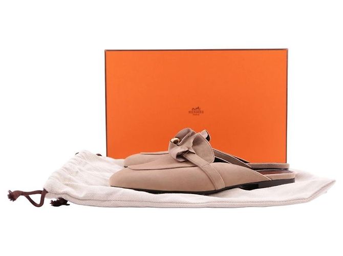 Mule Hermès Oz in scamosciato di capra beige - vista 14