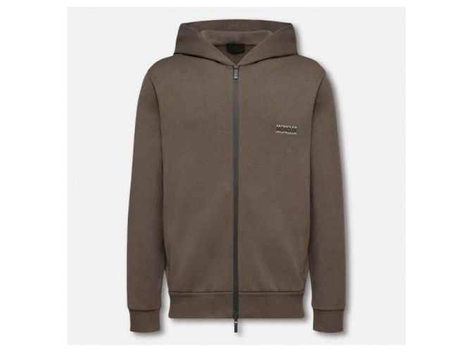 Moncler Felpa con cappuccio e zip in pile di cotone - vista 5