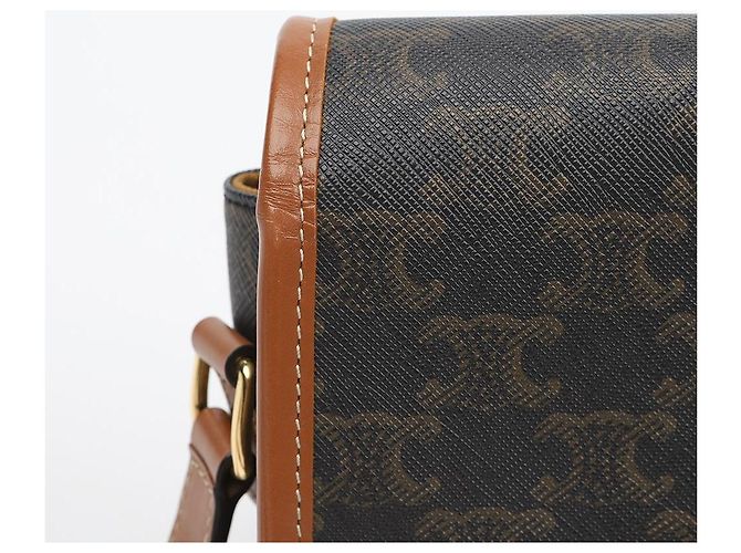 Céline Borsa Triope Canvas Medium Polka Bag Tan - vista 5