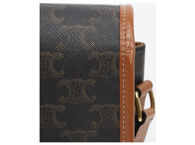 Céline Borsa Triope Canvas Medium Polka Bag Tan - vista 6