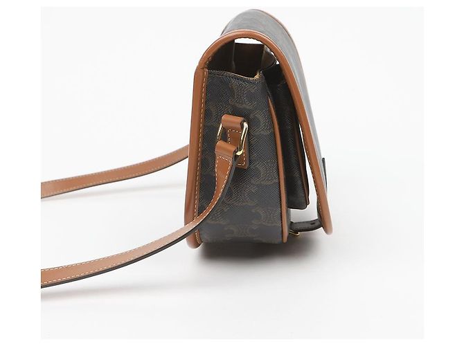 Céline Borsa Triope Canvas Medium Polka Bag Tan - vista 7