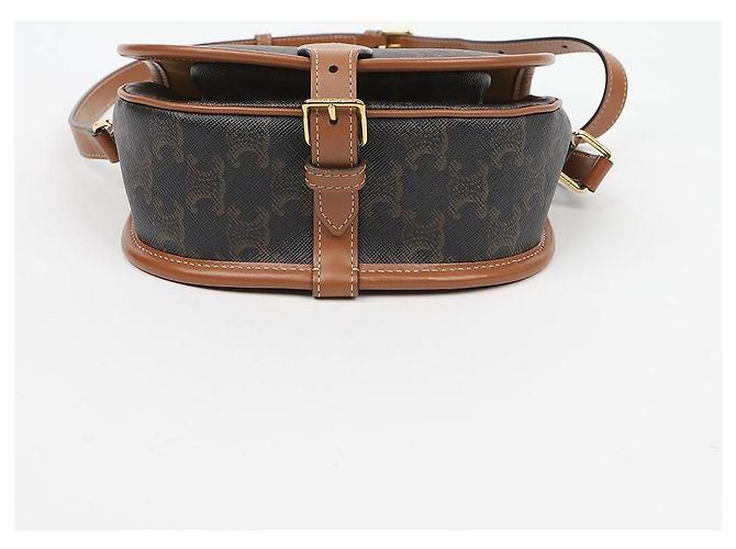 Céline Borsa Triope Canvas Medium Polka Bag Tan - vista 8