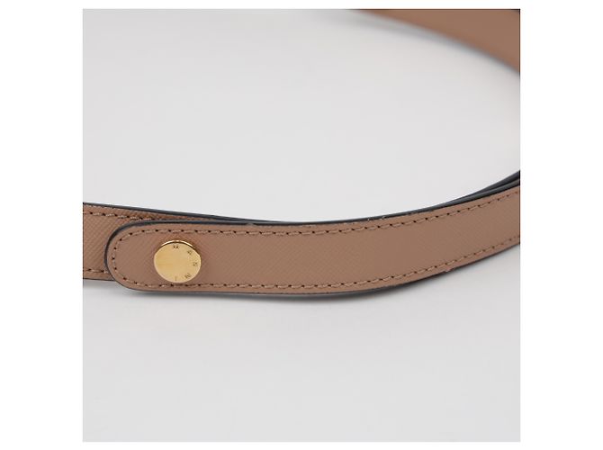 Marni Borsa a tracolla Trunk Medium in pelle Saffiano Brown Sugar - vista 10