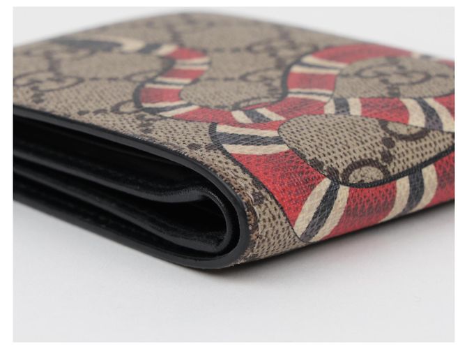 Gucci Cartera bi-fold de lona GG Supreme con estampado de serpiente - vista 10