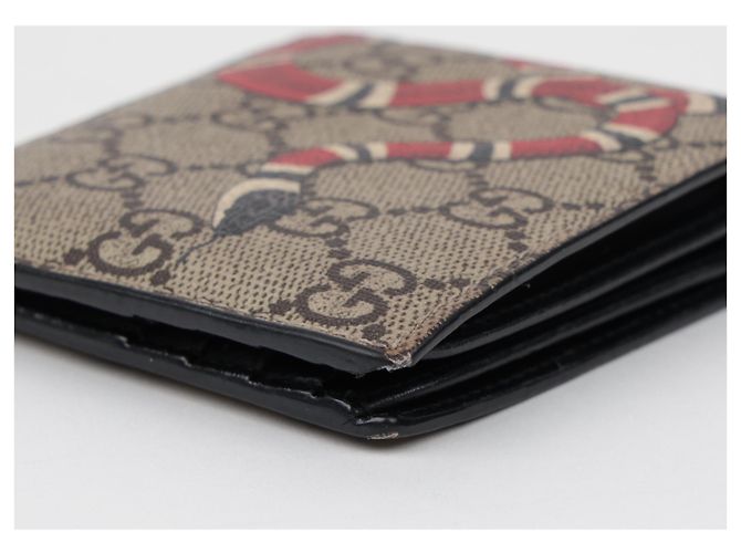 Gucci Cartera bi-fold de lona GG Supreme con estampado de serpiente - vista 7