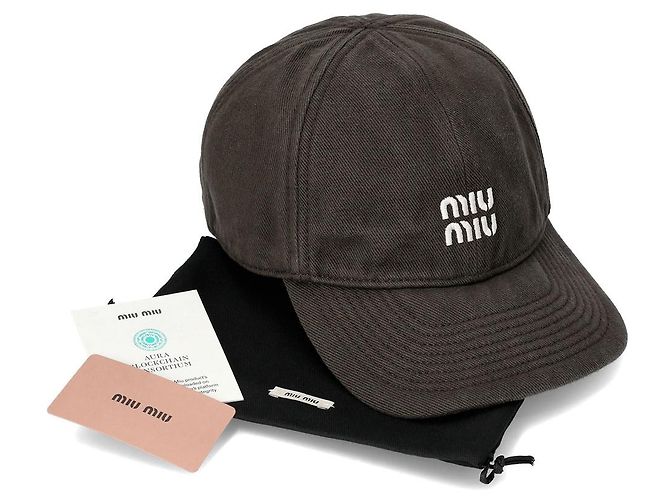Miu Miu Gorra de béisbol de denim Logo - vista 11
