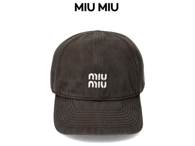 Miu Miu Gorra de béisbol de denim Logo - vista 6