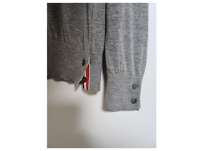Thom Browne Diagonale Armbinde aus grauer Wolle - Ansicht 4