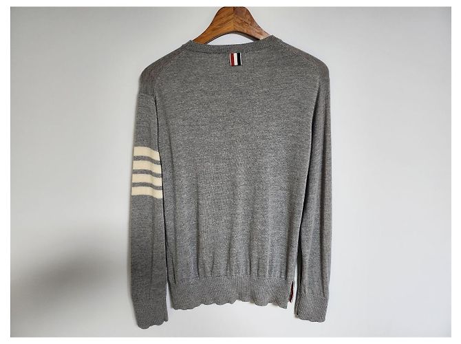 Thom Browne Diagonale Armbinde aus grauer Wolle - Ansicht 5