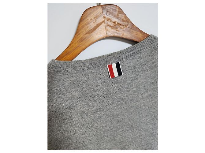 Thom Browne Diagonale Armbinde aus grauer Wolle - Ansicht 6