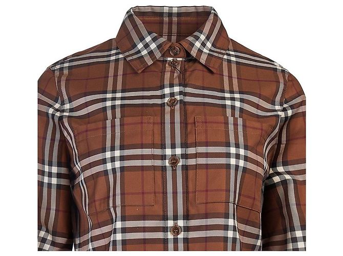 Burberry Abito camicia vintage in cotone a quadri - vista 4