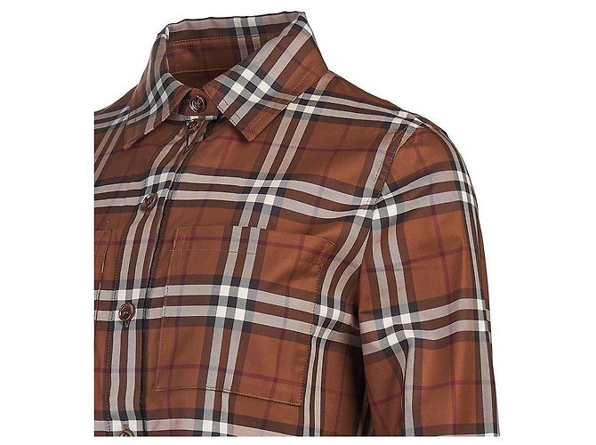 Burberry Abito camicia vintage in cotone a quadri - vista 5
