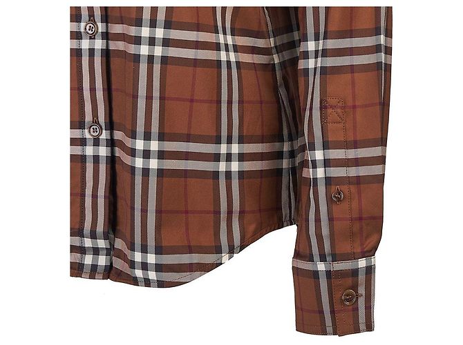Burberry Abito camicia vintage in cotone a quadri - vista 7