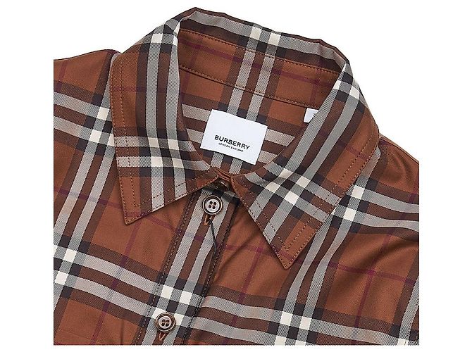 Burberry Abito camicia vintage in cotone a quadri - vista 8