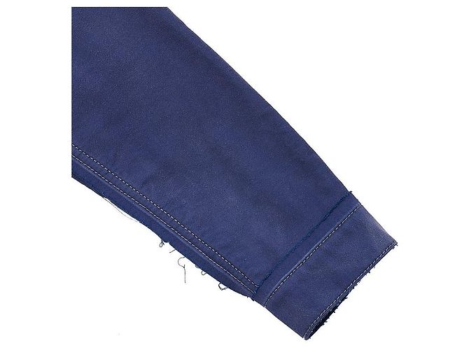 Maison Martin Margiela Denimjacke mit weiß gesticktem Logo - Ansicht 5