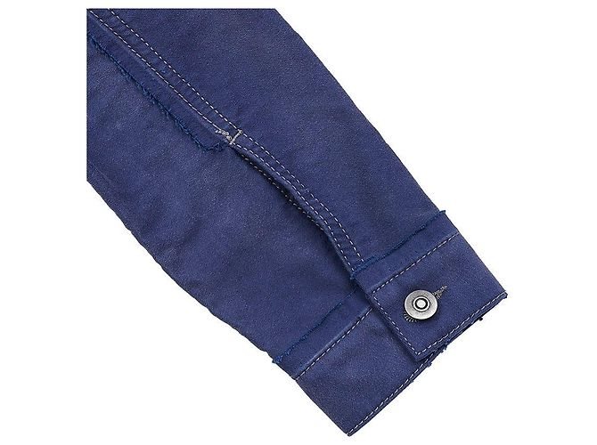Maison Martin Margiela Denimjacke mit weiß gesticktem Logo - Ansicht 6