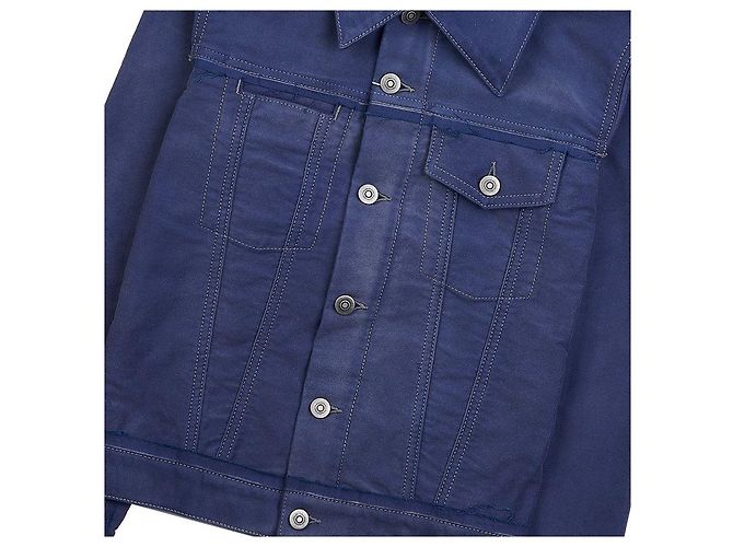 Maison Martin Margiela Denimjacke mit weiß gesticktem Logo - Ansicht 7